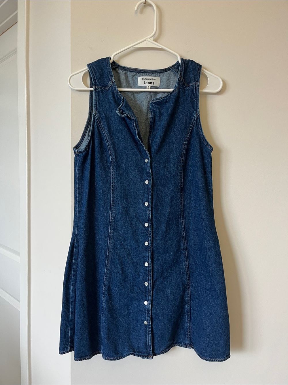 Reformation Jaime Denim Dress Size 8 - Picture 2 of 6
